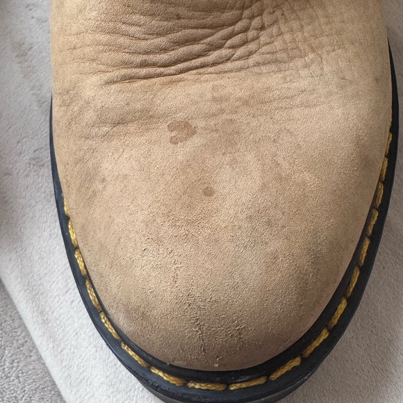 Dr. Martens | Tan Leather Platform Combat Boots Rare Color | Chunky Sole - Picture 4 of 8